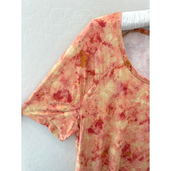 LOGO by Lori Goldstein | Pink Tie Dye Tunic Top Short Sleeve Soft | XL - Picture 3 of 7